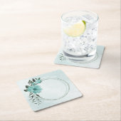 Romantische blauwe bloemen & groene bladeren kartonnen onderzetters (Insitu)