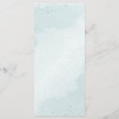 Romantische blauwe bloemen grove bruiloft menu (Achterkant)