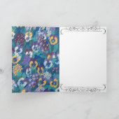 Romantische blauwe bloesems waterkleur kaart (Binnen)