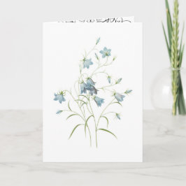 Romantische blauwe bloesems waterkleur kaart