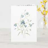 Romantische blauwe bloesems waterkleur kaart (Gele Bloem)