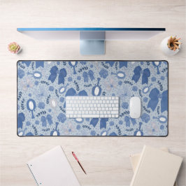 Romantische blauwe bogen en Rozen Bureaumat