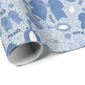 Romantische blauwe bogen en Rozen Cadeaupapier (Rol Hoek)