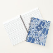 Romantische blauwe bogen en Rozen Notitieboek (Binnen)