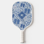 Romantische blauwe bogen en Rozen Pickleball Paddle (Voorkant)