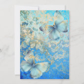Romantische blauwe en witte vlinders Verjaardag Kaart (Achterkant)