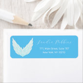 Romantische blauwe engel vleugels label (Insitu)