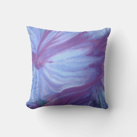 Romantische blauwe floralen werpen kussen (Voorkant)