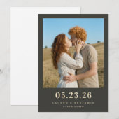 Romantische Blauwe Foto Save The Date (Voorkant / Achterkant)