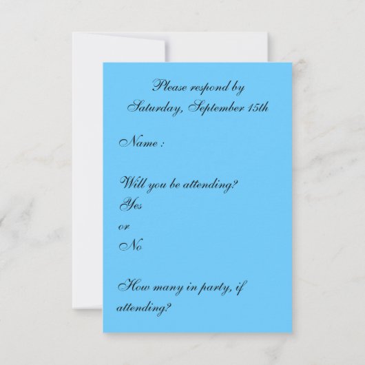 Romantische Blauwe hart en kronkels RSVP (Achterkant)