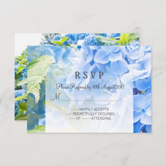 Romantische blauwe hemel, aanvraag RSVP-kaart RSVP Kaartje (Voorkant / Achterkant)