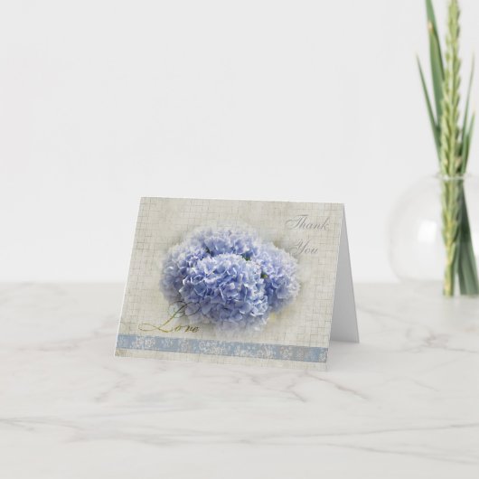 Romantische Blauwe Hortensia Bedankt (Voorkant)