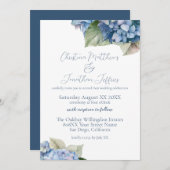 Romantische blauwe hortensia bloemen kaart (Voorkant / Achterkant)