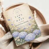 Romantische Blauwe Hortensia Bruiloft Save The Date