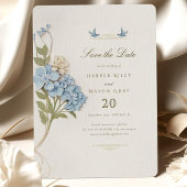 Romantische blauwe hortensia Save the Date Wedding Kaart