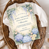 Romantische Blauwe Hortensia Tuin Baby Shower