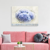 Romantische Blauwe Hortensia's Canvas Afdruk (Insitu (Woonkamer))