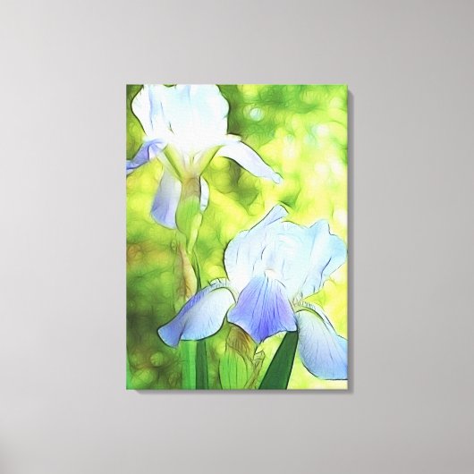 Romantische blauwe irissen canvas afdruk (Voorkant)