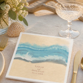 Romantische Blauwe Oceaangolf Dinner Servetten