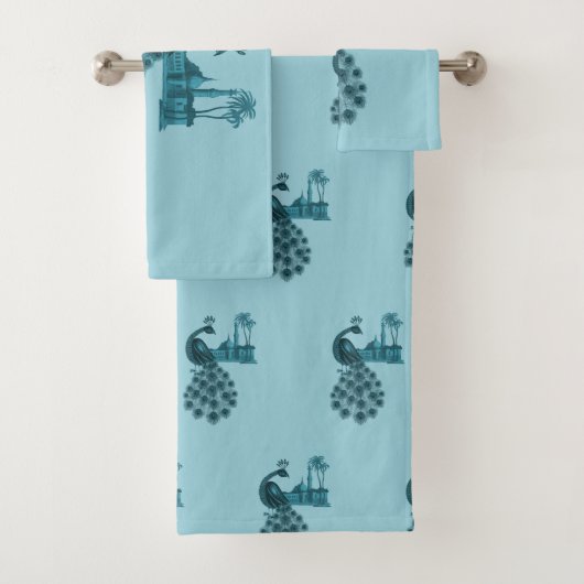 Romantische Blauwe Pauw Bad Handdoek (Insitu)