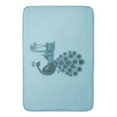 Romantische Blauwe Pauw Badmat (Voorkant Verticaal)