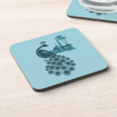 Romantische Blauwe Pauw Bier Onderzetter (Linkerzijde)