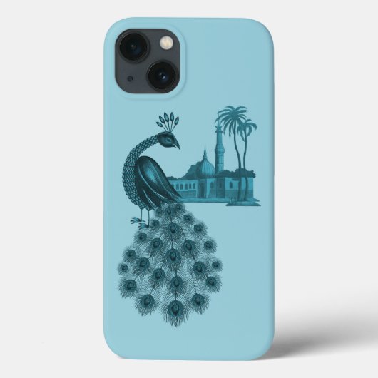 Romantische Blauwe Pauw Case-Mate iPhone Case (Achterkant)