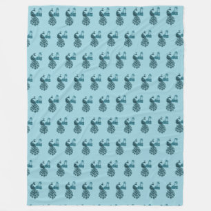 Romantische Blauwe Pauw Fleece Deken