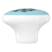 Romantische Blauwe Pauw Keramische Knop (Zijkant)