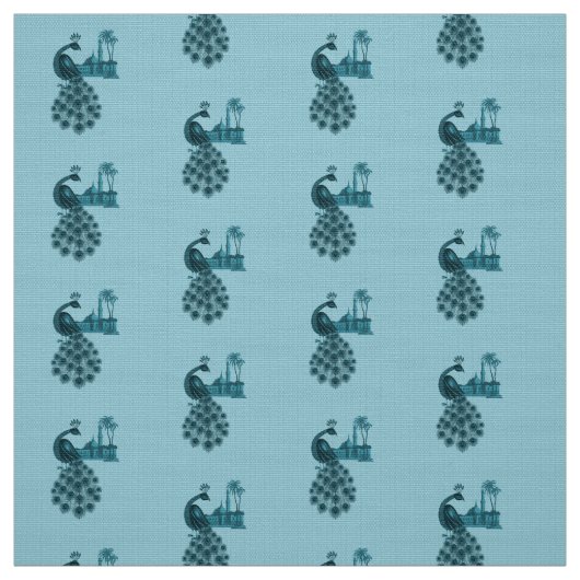 Romantische Blauwe Pauw Stof (Swatch)