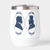 Romantische Blauwe Regency Gay Botanische Silhouet (Voorkant)