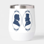 Romantische Blauwe Regency Gay Botanische Silhouet (Achterkant)