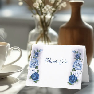 Romantische Blauwe Regency Gay Botanische Silhouet Bedankkaart