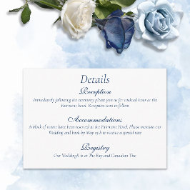 Romantische Blauwe Regency HBT Botanische Silhouet Informatiekaartje