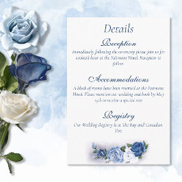 Romantische Blauwe Regency HBT Botanische Silhouet Informatiekaartje