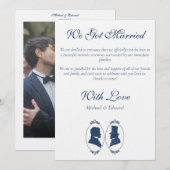 Romantische Blauwe Regency HBT Botanische Silhouet Kaart (Voorkant / Achterkant)