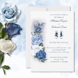 Romantische Blauwe Regency HBT Botanische Silhouet Kaart