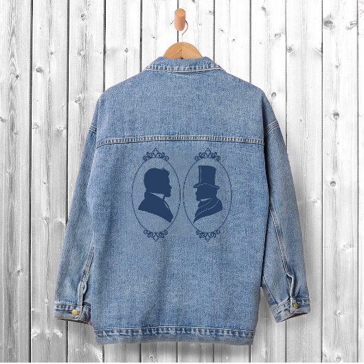 Romantische Blauwe Regentschap Heren Botanische Si Denim Jacket