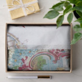 ROMANTISCHE BLAUWE ROZE FLORALE, DUIF, ROZEN EN ZE TISSUEPAPIER (Geschenk)