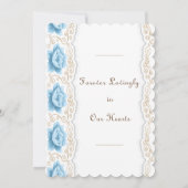 Romantische Blauwe Roze Gouden Swirl Save The Date (Achterkant)