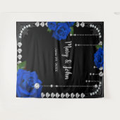 Romantische blauwe Rozen en diamanten foto achterg Wandkleed (Voorkant (horizontaal))