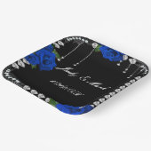 Romantische blauwe Rozen en diamanten Papieren Bordje (Gebogen)