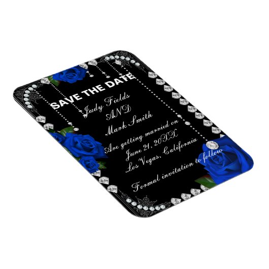 Romantische blauwe Rozen en diamanten slaan de dat Magneet (Rechterzijde)
