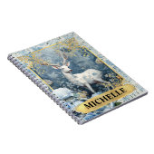 Romantische Blauwe Rozen en Hertenfantasie Notitieboek (Rechterzijde)