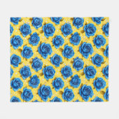 Romantische Blauwe Rozen Moderne Bloem Fleece Deken (Voorkant (Horizontaal))