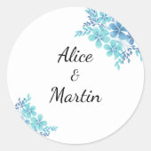 Romantische blauwe sticker (Voorkant)