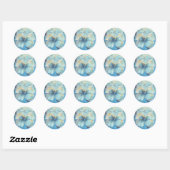 Romantische blauwe vlinder dank u ronde sticker (Vel)