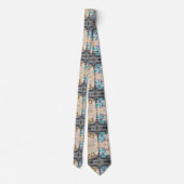 romantische blauwe vlinder franse paris eiffeltore stropdas (Achterkant)