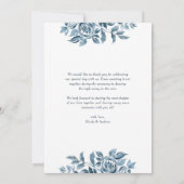 Romantische Blauwe Waterverf Botanicals Fotobruilo Bedankkaart (Achterkant)