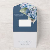 Romantische Blauwe Waterverf Hydrangea Bloemen op  All In One Uitnodiging (Buitenkant)
